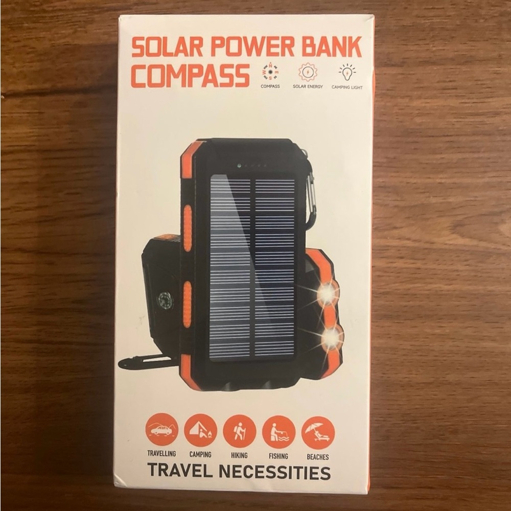 Solar power bank compass